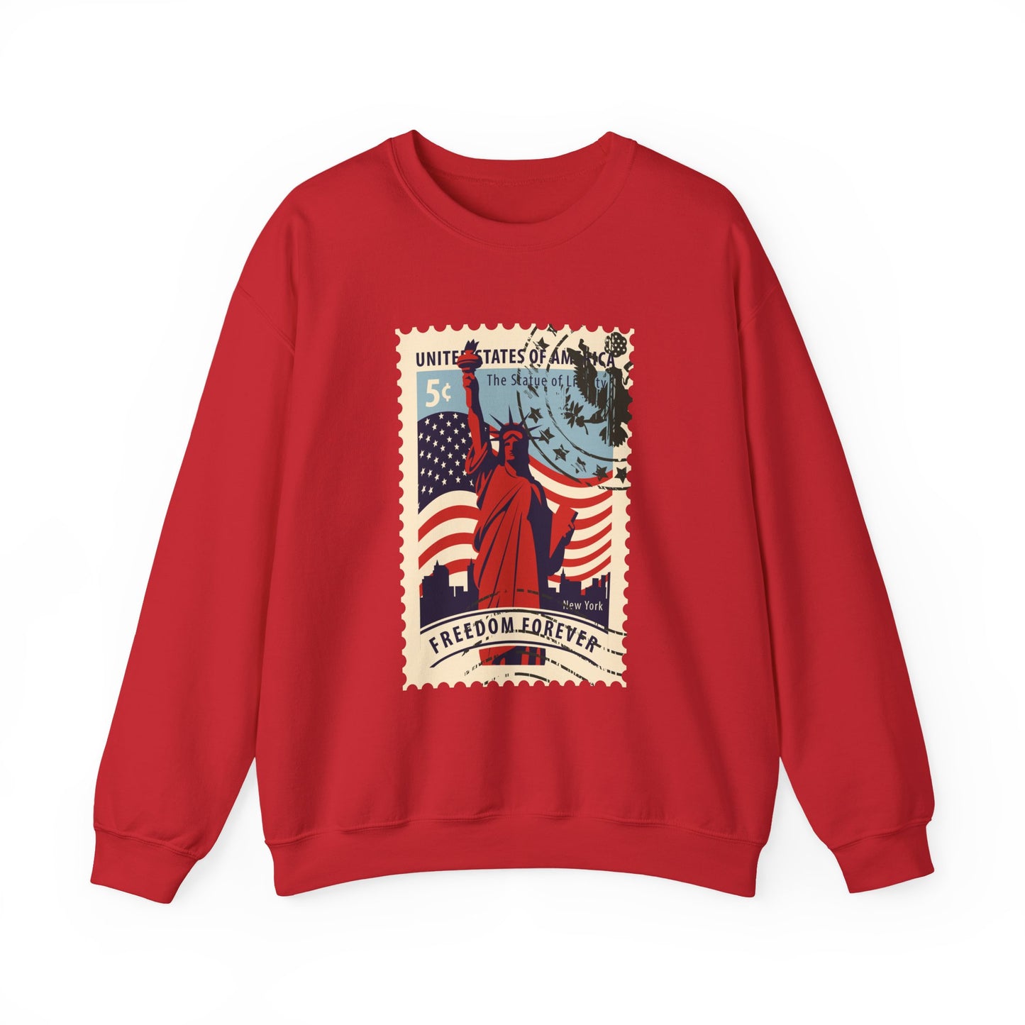 Statue Liberty Postage Stamp Sweatshirt