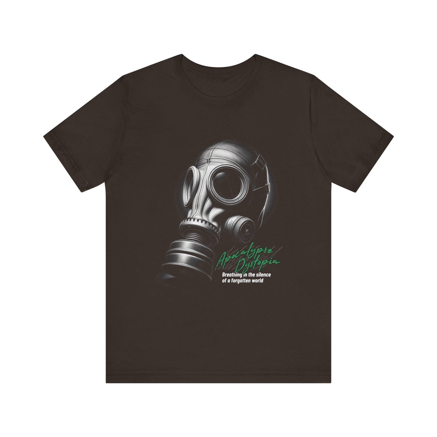 Gas mask breathing in the silence  of a forgotten T-Shirt