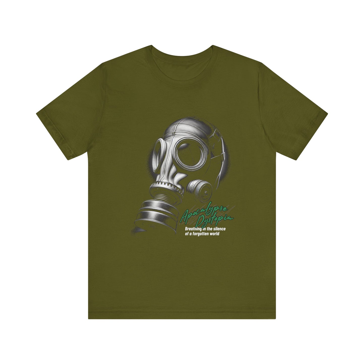 Gas mask breathing in the silence  of a forgotten T-Shirt