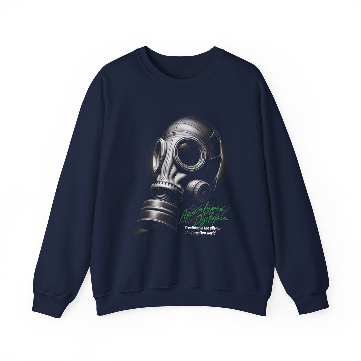 Gas mask breathing in the silence  of a forgotten Sweatshirt