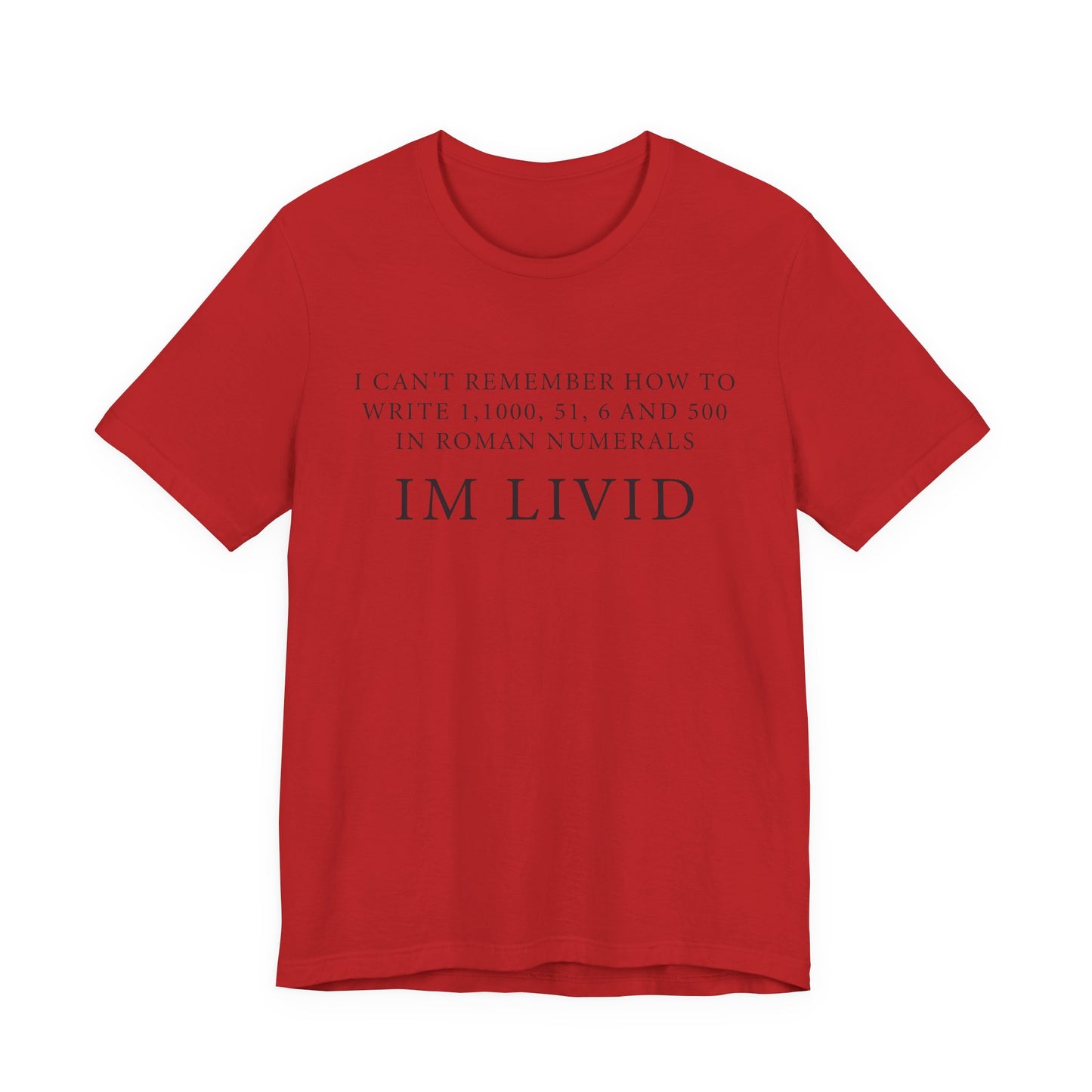 Roman Numerals I’m Livid T-Shirt