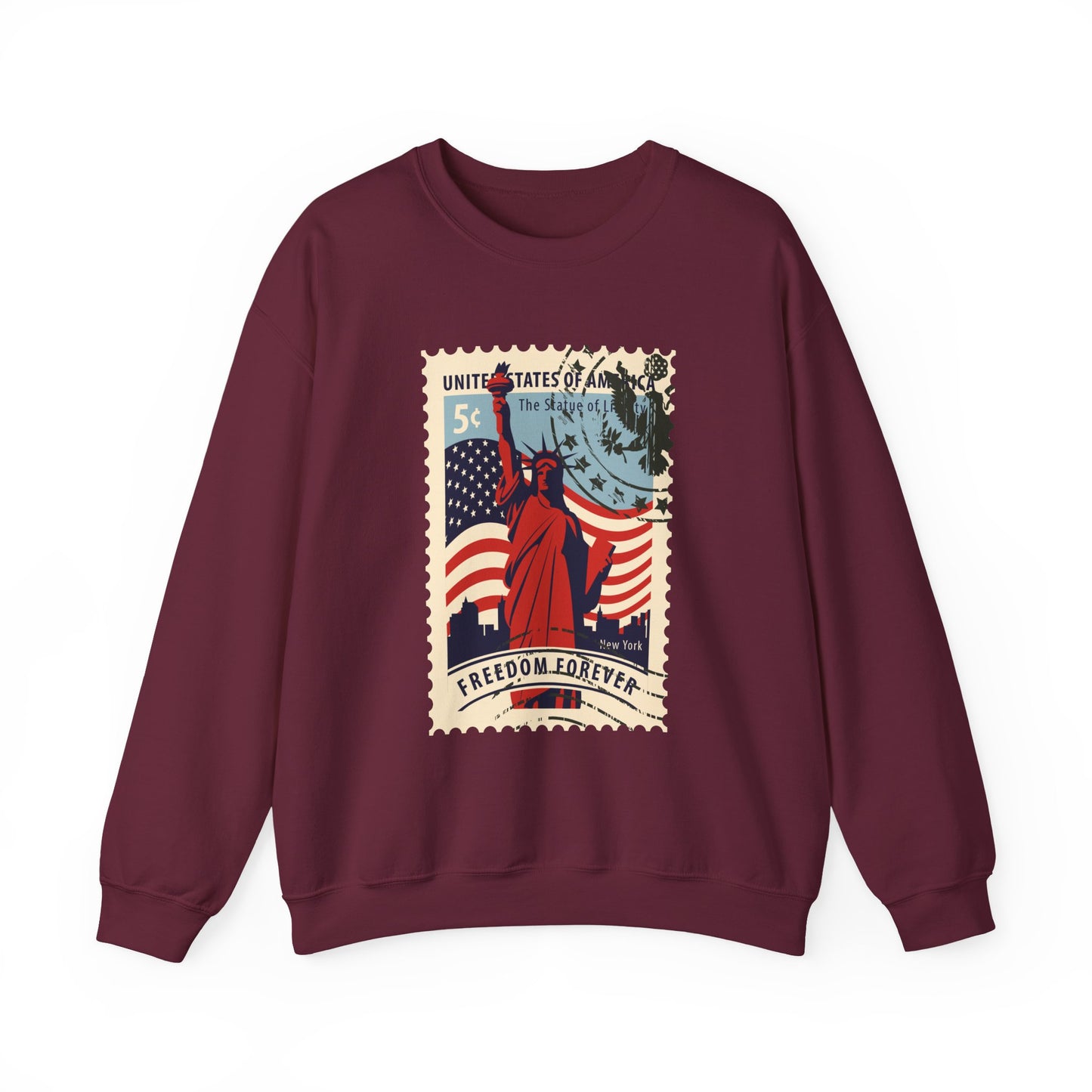 Statue Liberty Postage Stamp Sweatshirt