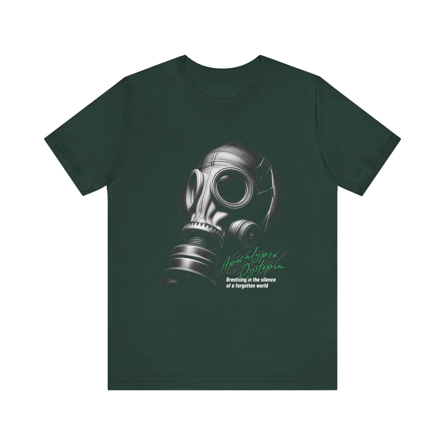 Gas mask breathing in the silence  of a forgotten T-Shirt