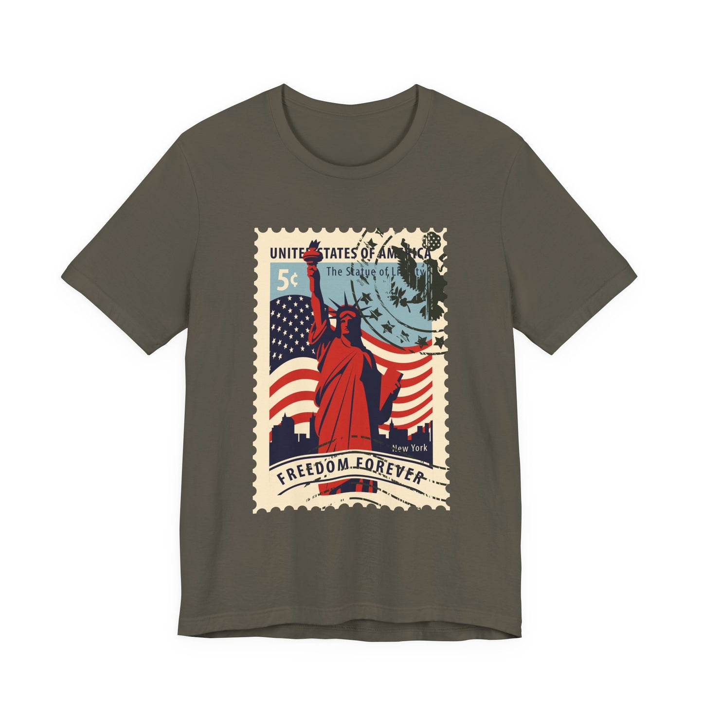 Statue Liberty Postage Stamp T-Shirt