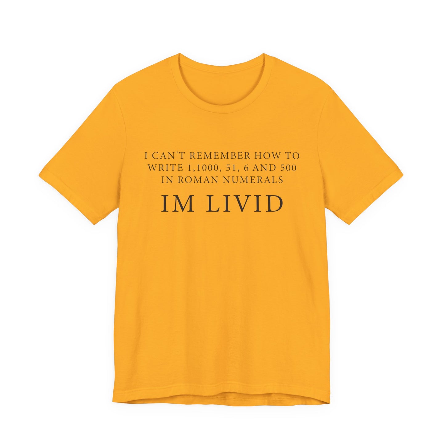 Roman Numerals I’m Livid T-Shirt