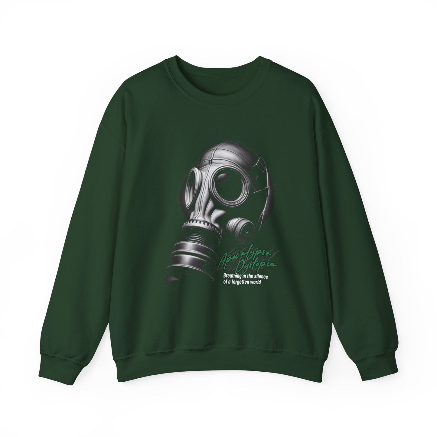 Gas mask breathing in the silence  of a forgotten Sweatshirt