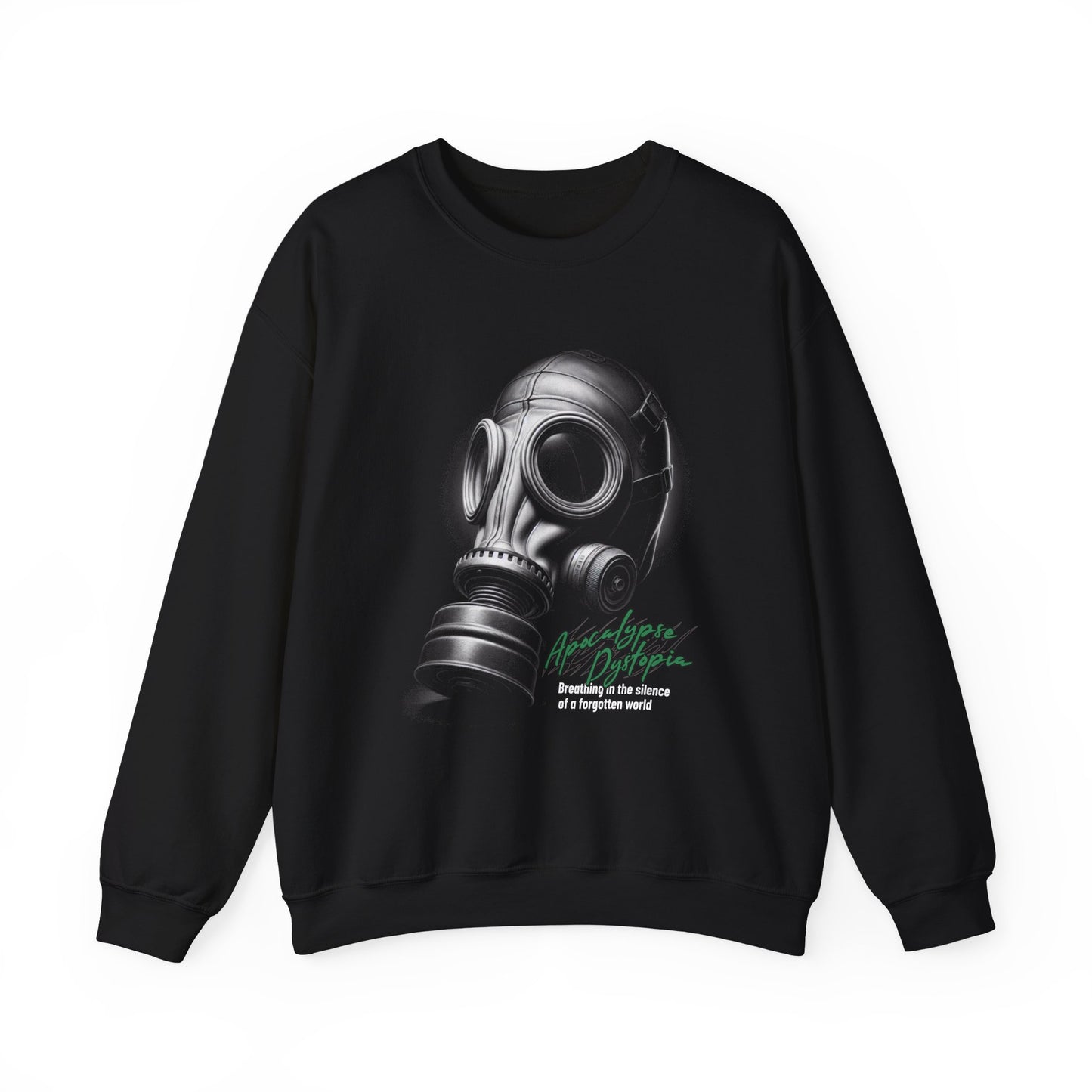 Gas mask breathing in the silence  of a forgotten Sweatshirt