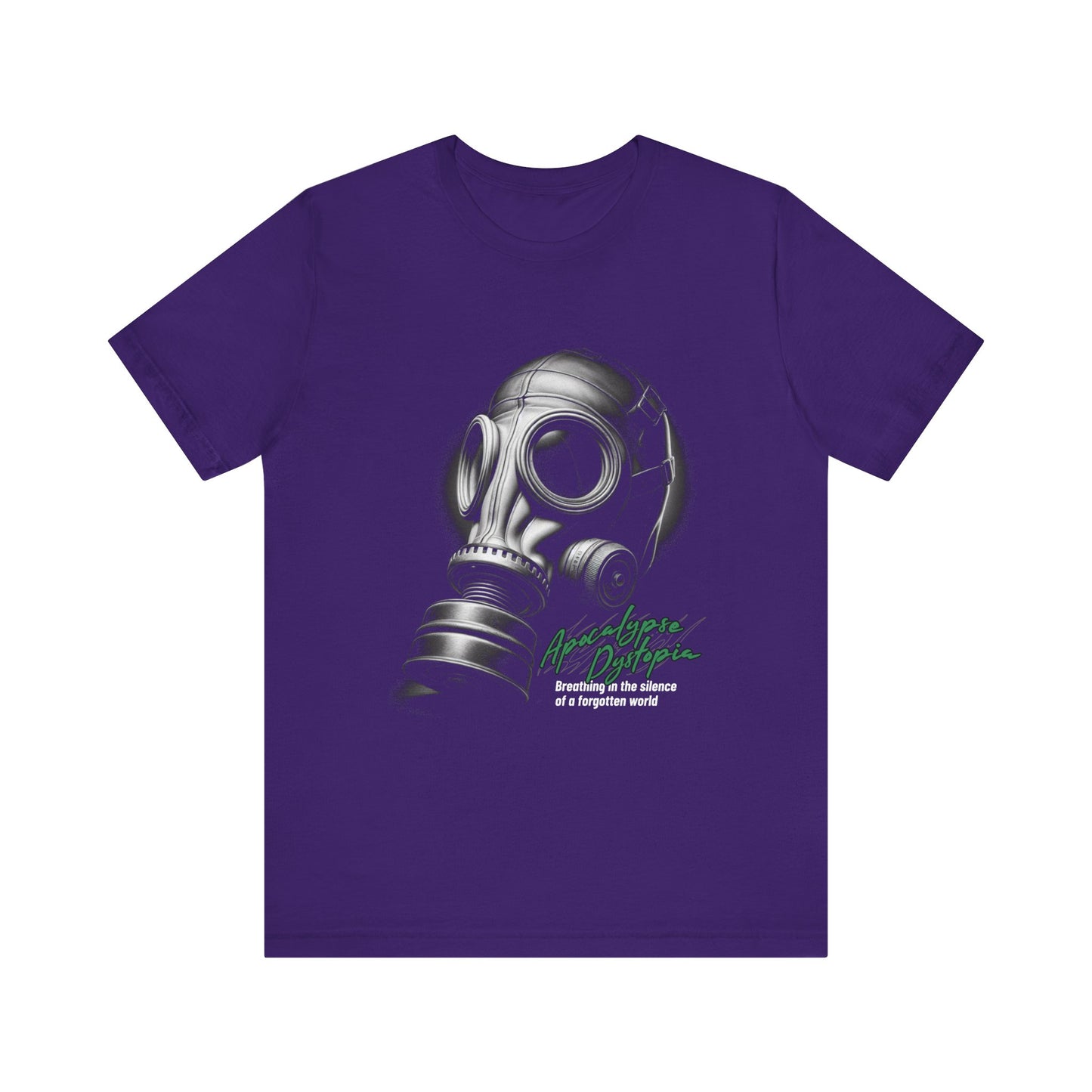 Gas mask breathing in the silence  of a forgotten T-Shirt