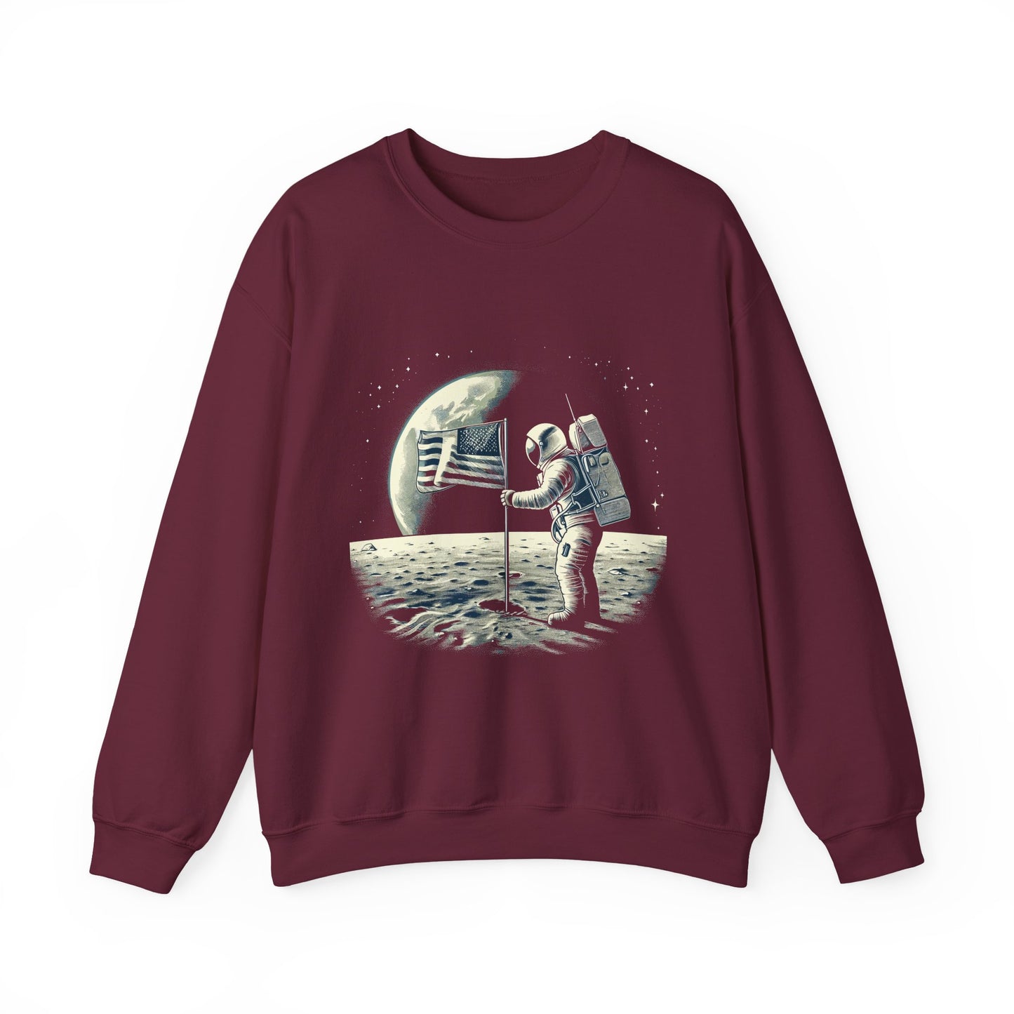 Astronaut standing Moon Sweatshirt