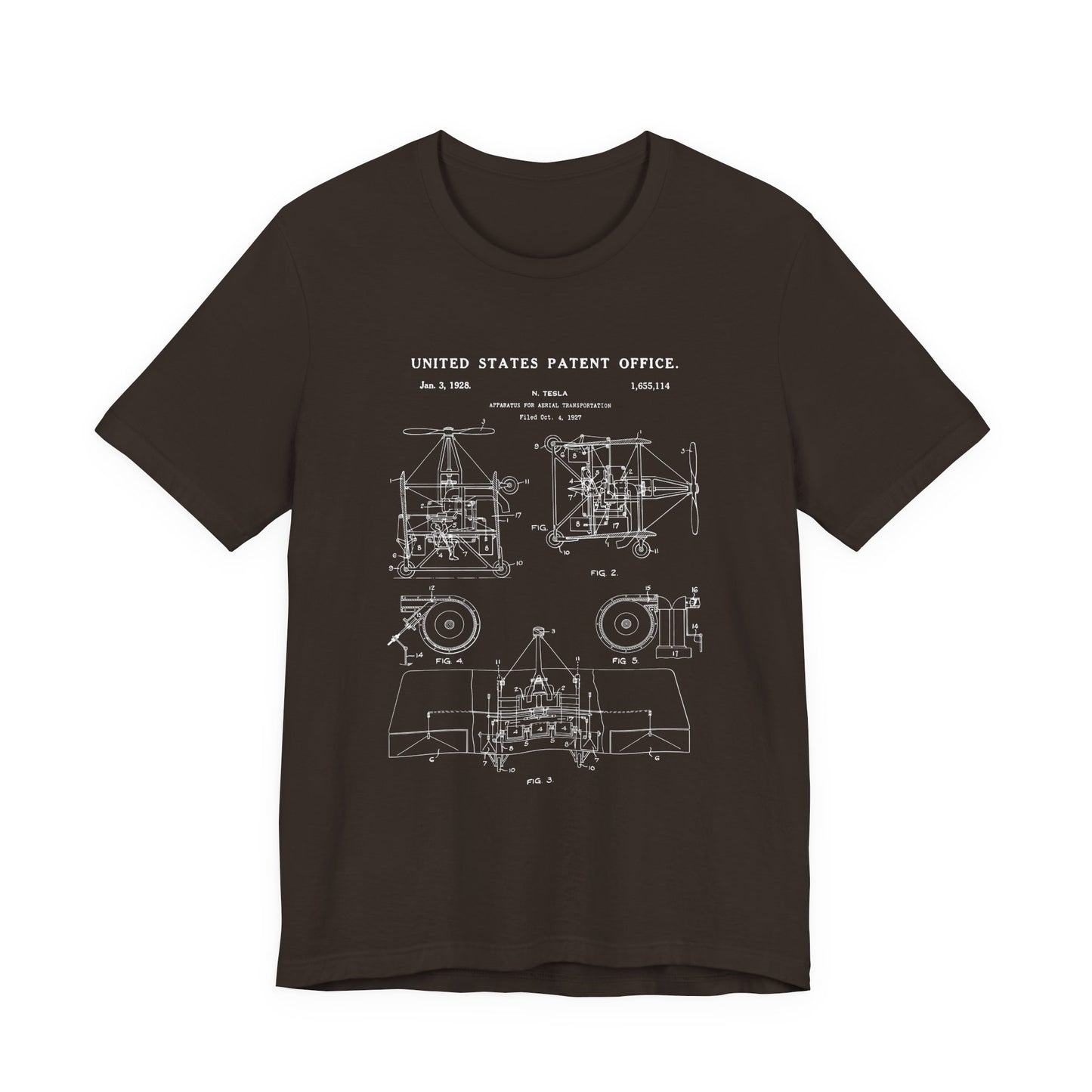 Nikola tesla Patent Aerial Transportation T-Shirt