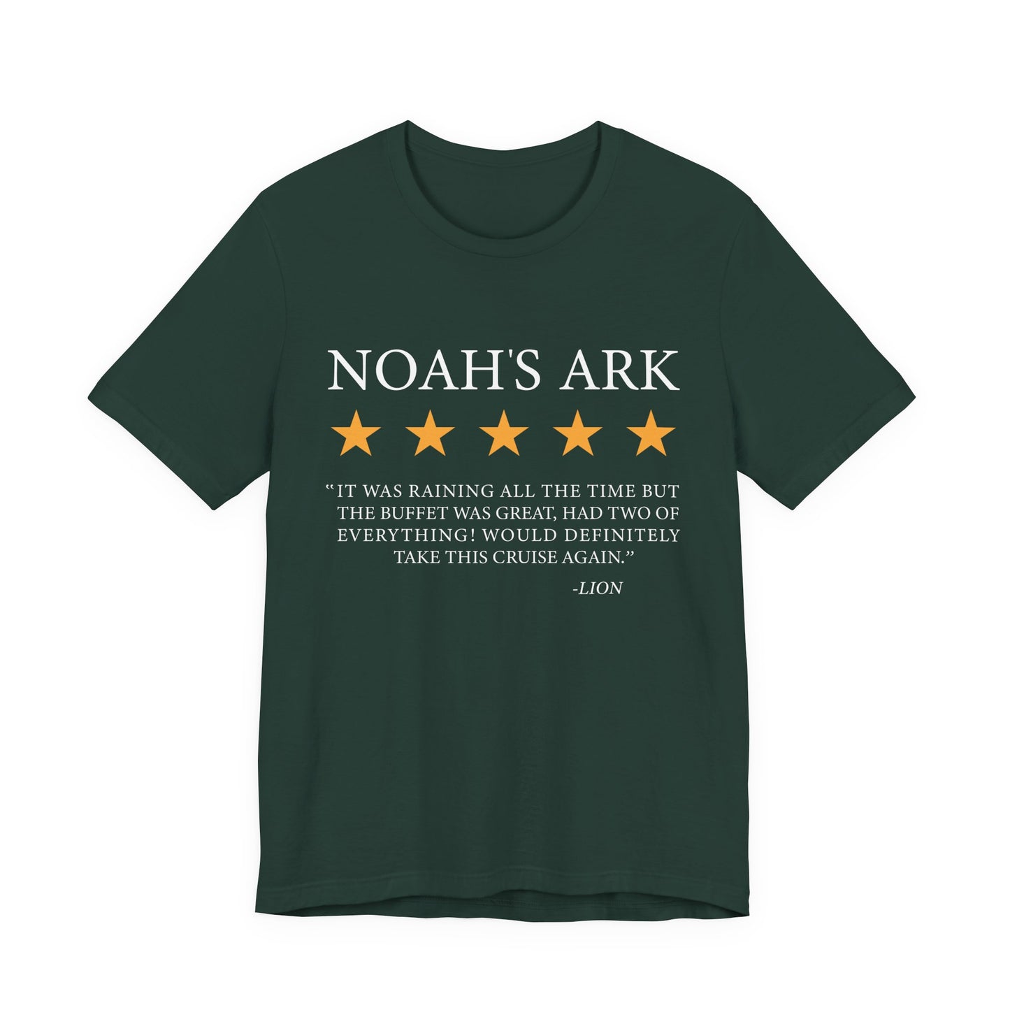 Noah’s Ark Review by a Lion T-Shirt