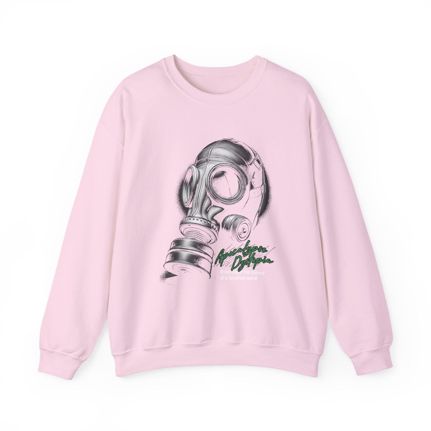 Gas mask breathing in the silence  of a forgotten Sweatshirt