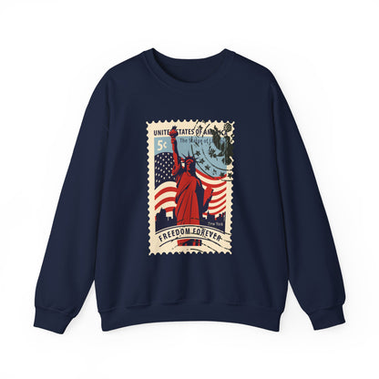 Statue Liberty Postage Stamp Sweatshirt