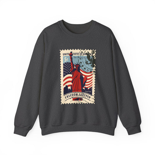 Statue Liberty Postage Stamp Sweatshirt