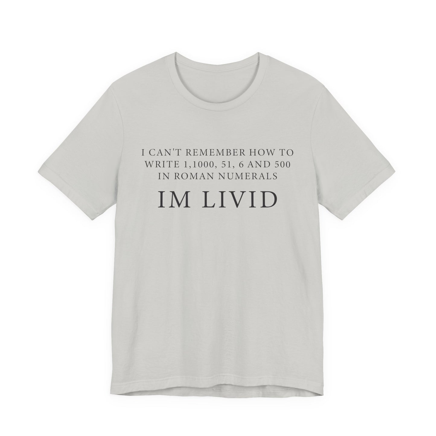 Roman Numerals I’m Livid T-Shirt