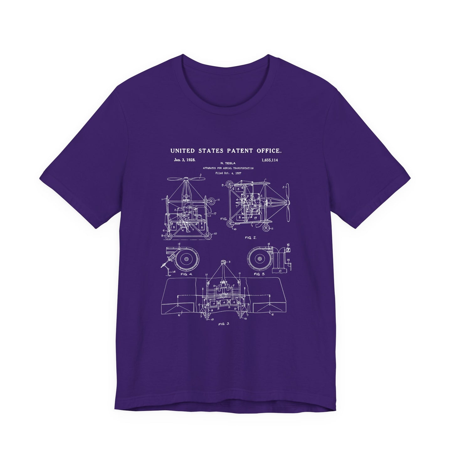 Nikola tesla Patent Aerial Transportation T-Shirt