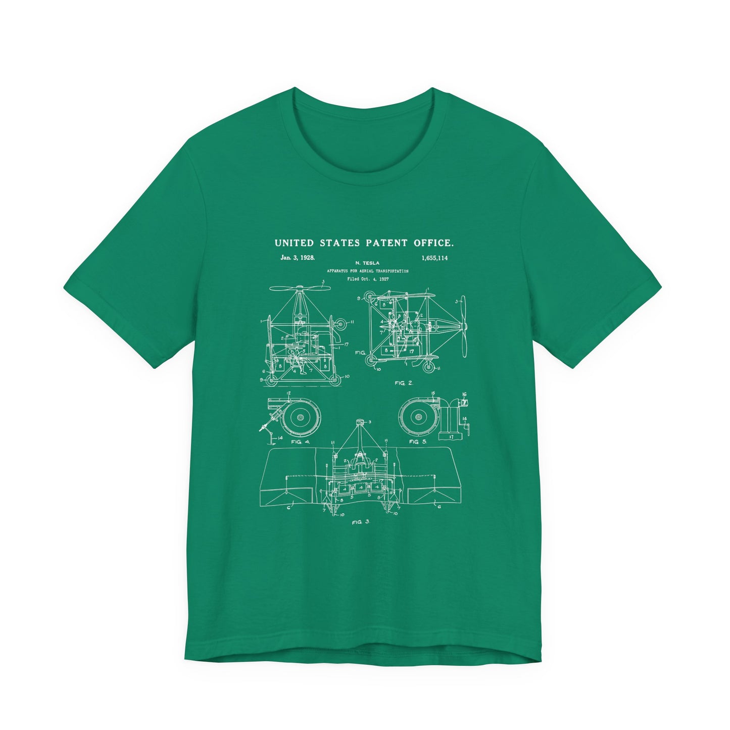 Nikola tesla Patent Aerial Transportation T-Shirt